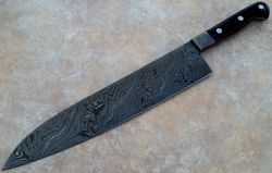 Custom Handmade Damascus Chef Knife kitchen knife fixed blade knife with sheath