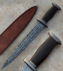Custom Damascus Dagger knife Damascus, Dagger knife Hunting knife, Genuine Damascus Fixed blade, Camping Knife