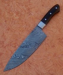custom handmade damascus chef knife kitchen knife fixed blade knife with sheath