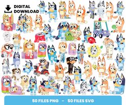 Bundle Layered Svg, Bluey Svg, Love Bluey, Children Svg, Love Svg, Digital Download, Clipart, PNG, SVG, Cricut, Cut File