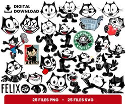 Bundle Layered Svg, Felix The Cat Svg, Children Svg, Love Svg, Digital Download, Clipart, PNG, SVG, Cricut, Cut File