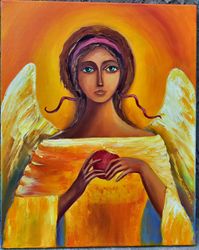 Angel with red apple, The original painting