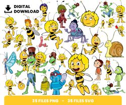 Bundle Layered Svg, Maya The Bee Svg, Children Svg, Love Svg, Digital Download, Clipart, PNG, SVG, Cricut, Cut File