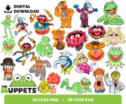 Bundle Layered Svg, Muppets Svg, Children Svg, Love Svg, Digital Download, Clipart, PNG, SVG, Cricut, Cut File