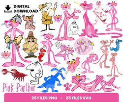 Bundle Layered Svg, Pink Panther Svg, Children Svg, Love Svg, Digital Download, Clipart, PNG, SVG, Cricut, Cut File