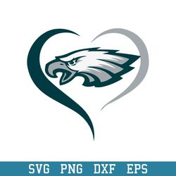 Philadelphia Eagles Heart Logo Svg, Philadelphia Eagles Svg, NFL Svg, Png Dxf Eps Digital File