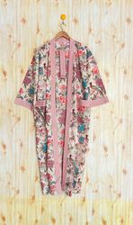 express delivery- cotton kimono robes,bird print kimono,soft and comfortable bath robes,wrap dress,house coat robe,women
