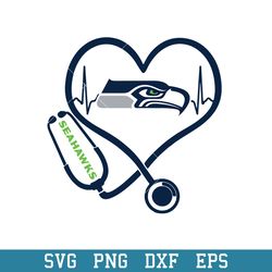Seattle Seahawks Stethoscope Svg, Seattle Seahawks Svg, NFL Svg, Png Dxf Eps Digital File