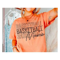 Basketball Mama Svg Png, Leopard Print, Distressed - Grunge Basketball Mom Shirt Design Cut File for Cricut, Sublimation