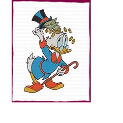Scrooge McDuck Ducktales Fill Embroidery Design 3 - Instant Download