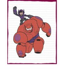 Hiro Hamada With Baymax Big Hero 6 Filled Embroidery Design 1 - Instant Download