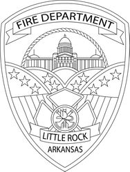 STATE OF ARKANSAS LITTLE ROCK FIRE DEPARTMENT POLICE BADGE VECTOR SVG DXF EPS PNG JPG FILE