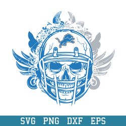 Skull Helmet Detroit Lions Floral Svg, Detroit Lions Svg, NFL Svg, Png Dxf Eps Digital File