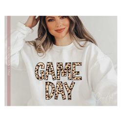 Game Day PNG, Game Day Leopard - Cheetah Print PNG Sublimation Shirt Design Sublimate Instant Download Digital File Clip