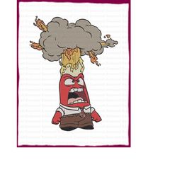 Anger Inside Out Filled Embroidery Design 5 - Instant Download