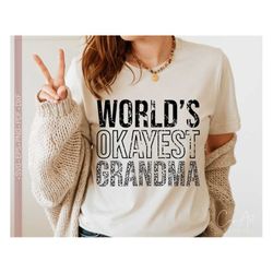 World's Okayest Grandma Svg Png, Grandma Shirt Svg, Gift for Grandma, Leopard Print Svg Cut File for Cricut, Sublimation