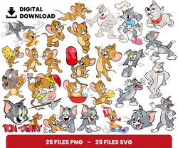 Bundle Layered Svg, Tom and Jerry Svg, Children Svg, Love Svg, Digital Download, Clipart, PNG, SVG, Cricut, Cut File