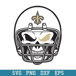 Skull Helmet New Orleans Saints Svg, New Orleans Saints Svg, NFL Svg, Png Dxf Eps Digital File