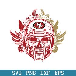 Skull Helmet San Francisco 49ers Floral Svg, San Francisco 49ers Svg, NFL Svg, Png Dxf Eps Digital File