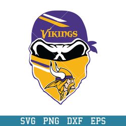 Skull Mask Minnesota Vikings Svg, Minnesota Vikings Svg, NFL Svg, Png Dxf Eps Digital File