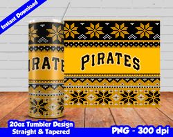 Pirates Tumbler Design PNG, 20oz Skinny Tumbler Sublimation Template, Pirates Tumbler Straight and Tapered Design,