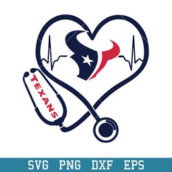 Stethoscope Houston Texans Heart Svg, Houston Texans Svg, NFL Svg, Png Dxf Eps Digital File
