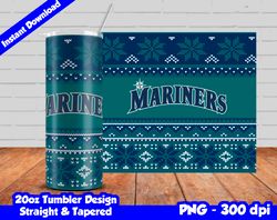 Mariners Tumbler Design PNG, 20oz Skinny Tumbler Sublimation Template, Mariners Tumbler Straight and Tapered Design,