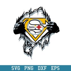 Superman Pittsburgh Steelers Svg, Pittsburgh Steelers Svg, NFL Svg, Png Dxf Eps Digital File