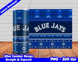 Blue Jays Tumbler Design PNG, 20oz Skinny Tumbler Sublimation Template, Blue Jays Tumbler Straight and Tapered Design,