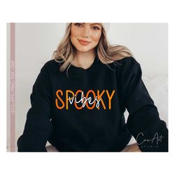 Spooky Vibes SVG PNG, Halloween Shirt Svg Sublimation Design Instant Download Digital File, Iron On Transfer Craft Machi