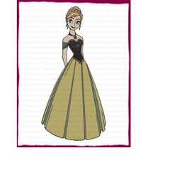 Anna Frozen Filled Embroidery Design 15 - Instant Download