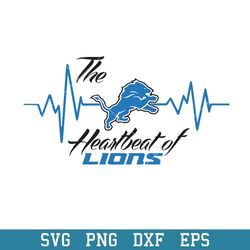 The Heartbeat Detroit Lions Svg, Detroit Lions Svg, NFL Svg, Png Dxf Eps Digital File