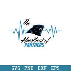 The Heartbeat Of Carolina Panthers Svg, Carolina Panthers Svg, NFL Svg, Png Dxf Eps Digital File