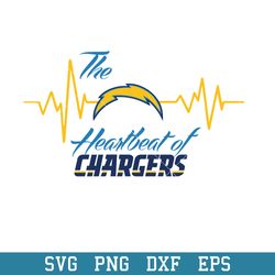 The Heartbeat Of Los Angeles Chargers Svg, Los Angeles Chargers Svg, NFL Svg, Png Dxf Eps Digital File