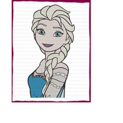 Elsa Frozen Filled Embroidery Design 22 - Instant Download