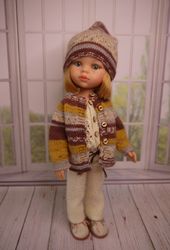 Jumpsuit, jacket and hat for doll Las Amigas Paola Reina 32-34 cm