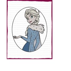Elsa Frozen Filled Embroidery Design 25 - Instant Download