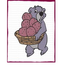 Baloo Jungle Cubs Fill Embroidery Design 2 - Instant Download