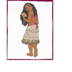 Moana Filled Embroidery Design 2 - Instant Download