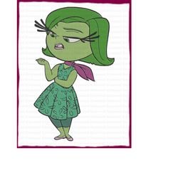 Disgust Inside Out Filled Embroidery Design 1 - Instant Download