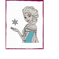 Elsa Frozen Filled Embroidery Design 17 - Instant Download