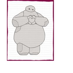 Baymax Big Hero 6 Filled Embroidery Design 6 - Instant Download