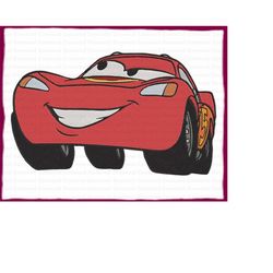 Lightning McQueen Cars Filled Embroidery Design 16 - Instant Download