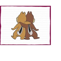 Chip And Dale Fill Embroidery Design 23 - Instant Download
