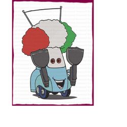 Guido Cars Filled Embroidery Design 1 - Instant Download