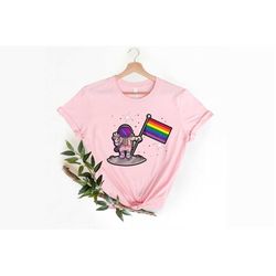 Outer Space Shirt, Astronaut Shirt, LGBT Astronaut Shirt, Space Decal, Rainbow Flag Shirt, Space LGBT Flag, LGBT Flag Sh