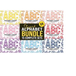 Striped Pattern Alphabet Sublimation Clipart PNG, Number & A-Z Upper Case Font Letters Complete Set Bundle