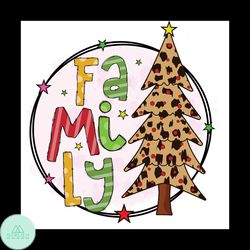 Xmas Family Png, Christmas Png, Christmas Tree Png, Leopard Pattern Png, Family Png