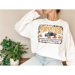 Farm Fresh Pumpkins Truck Sweater, Pumpkin Pullover Sweatshirt, Vintage Pumpkin Patch Sweater, Halloween Sweater, Pumpki