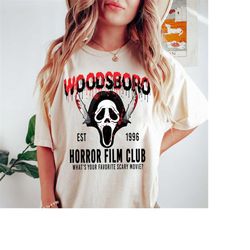 Woodsboro Horror Film Club Shirt, Horror Movies Halloween, Scary Movie Halloween, Scream Ghost Face,Scream Movie,Thrille